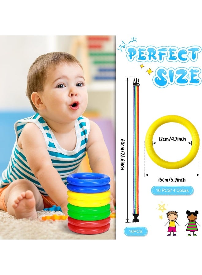 Reginary 16 Pcs Toddlers Walking Ropes Preschool Walking Rope for Kids Colorful Line Safety Loops Detachable Transition Rope for Children's School Kindergarten Outdoor Supplies Wrist Leashes - Image 2