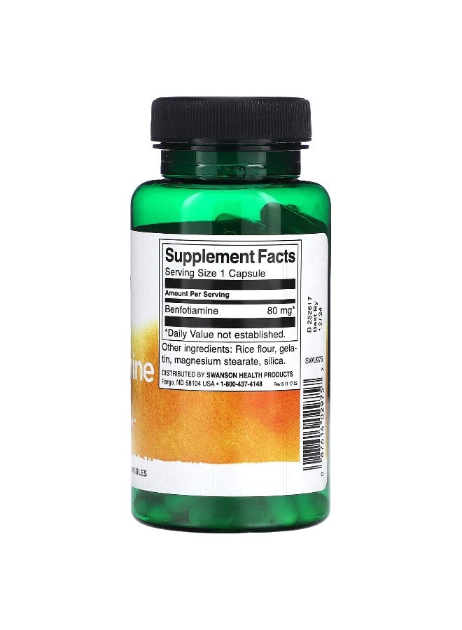 Swanson, Benfotiamine, 80 mg, 120 Capsules - Image 2