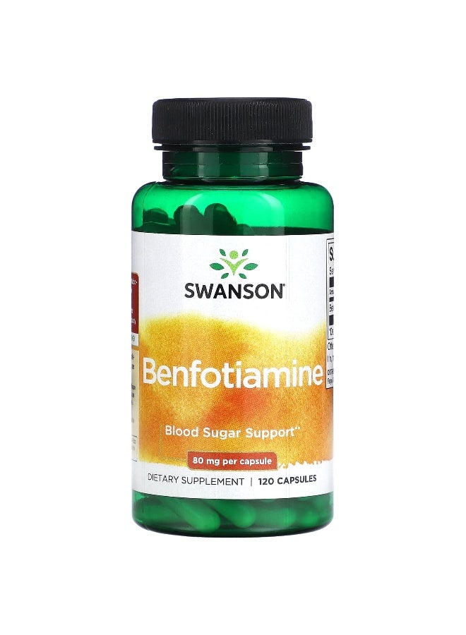 Swanson, Benfotiamine, 80 mg, 120 Capsules - Image 1