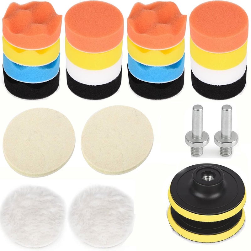 DIY Crafts DIY Crafts Buffing Pads 3 Inch Car Buffer Pad 44 Pcs Drill Polishing Kit Car Polisher Pads Kit Sponge Pads Car Foam Drill for Car Polishing Sanding Waxing Sealing Glaze 44 3Inch44Pcs  - Image 1