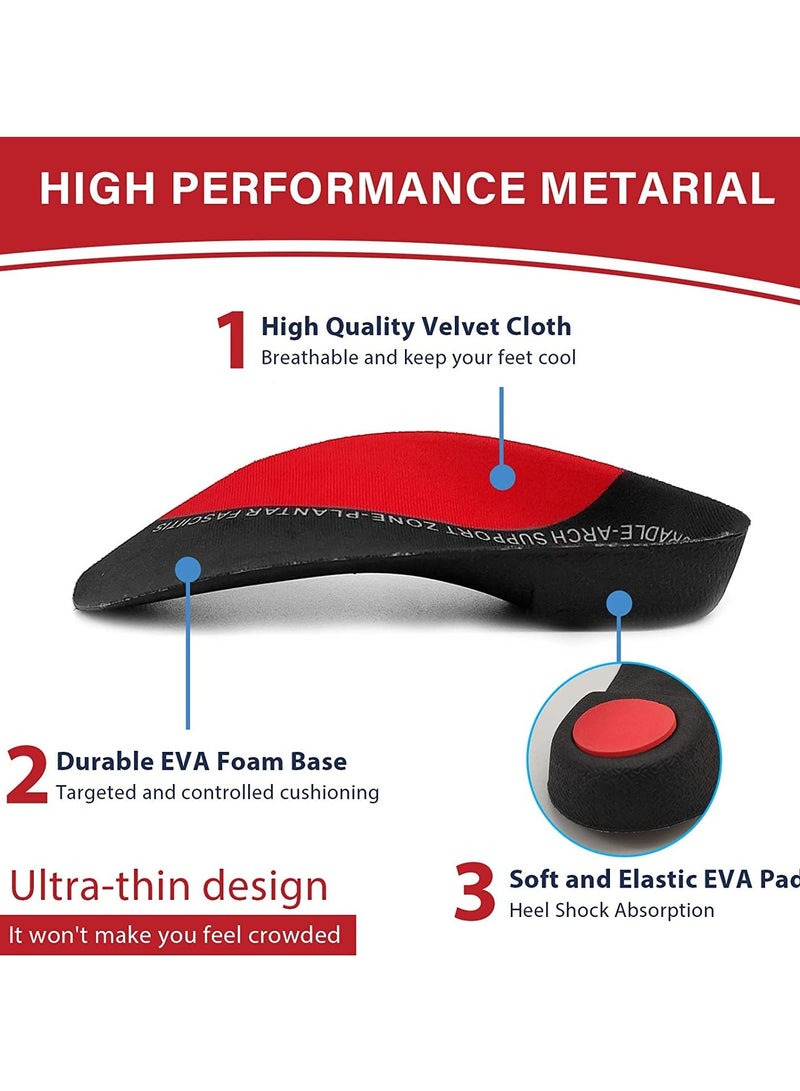 KASTWAVE 3/4 Length Plantar Fasciitis Arch Support Insoles Orthotics Shoe Inserts High Arch Flat Feet Over-Pronation Heel Pain Relief SIZE L - Image 3
