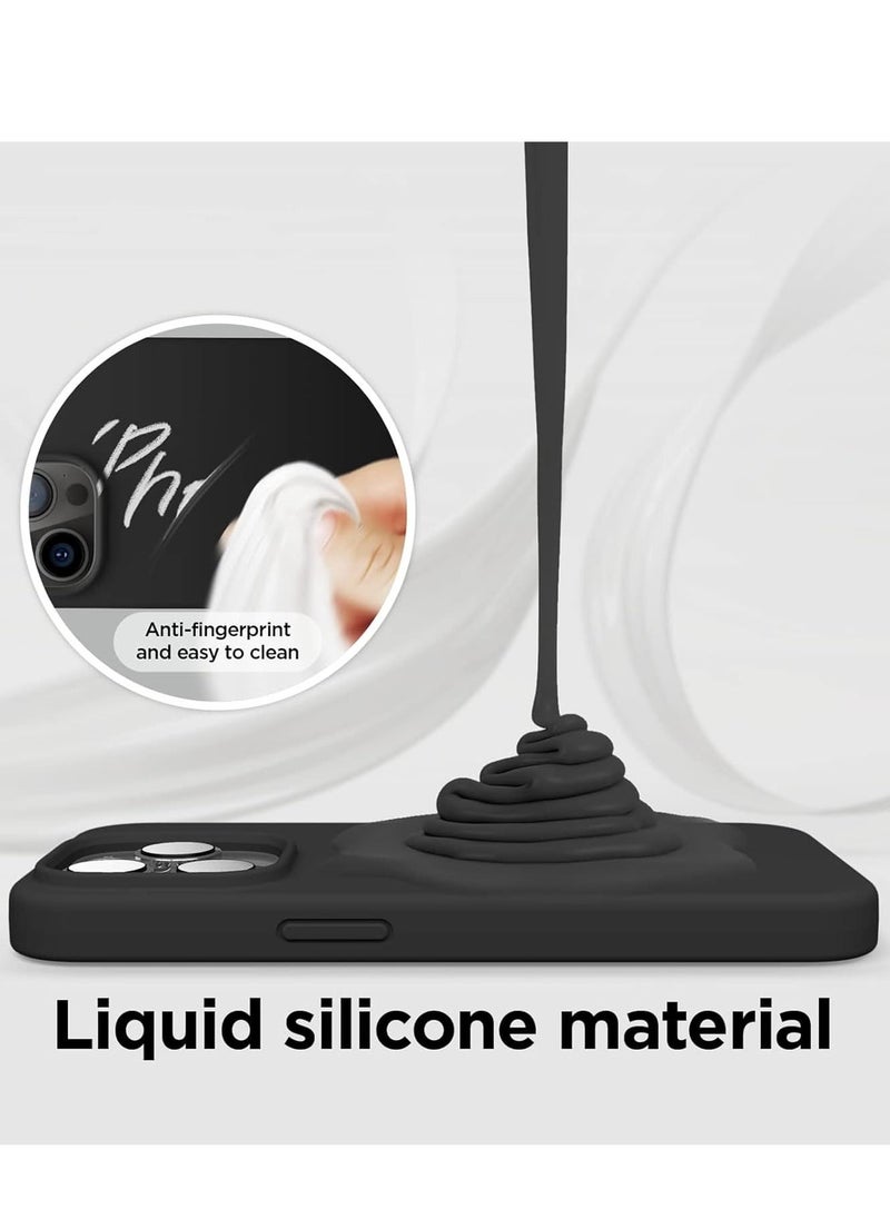 Raxoom [3 in 1] for iPhone 15 Pro Max Case with 9H Tempered Glass Screen Protector, Liquid Silicone Shockproof Protective Case,Slim Phone Cover for iPhone 15 Pro Max (iphone 15 Pro Max, Black) - Image 2