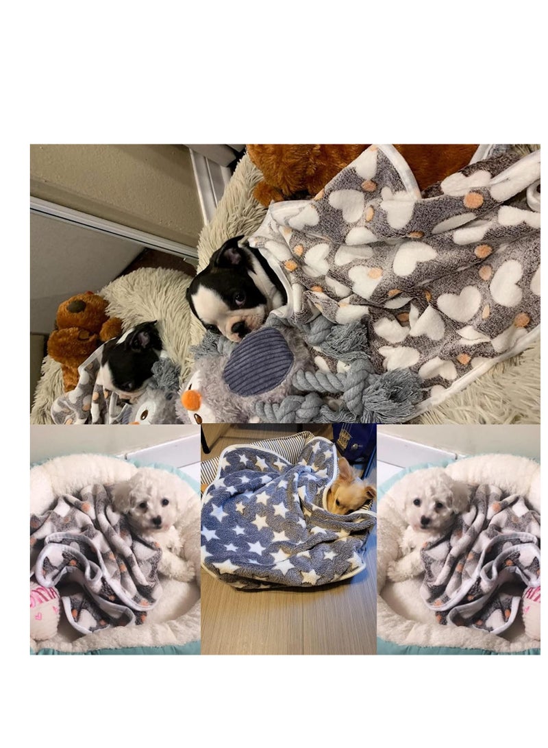 Pet Blankets Set, Soft Dog Cat Fleece Blankets, Super Soft Warm Sleep Mat Fluffy Premium Fleece Pet Blanket, Pack of 3, 76cm x 52cm(31x20) - Image 2