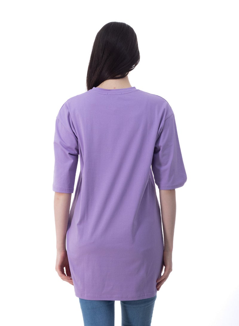 بيبو تيشيرت حريمي طويل اكمام قصيرة مطبوع - Image 2