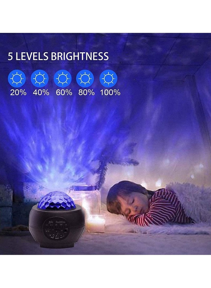 3 in 1 Star Galaxy Projector Moving Ocean Wave Night Light for Bedroom with Remoter LED Smart Starry Space Projector with Bluetooth Music Speaker for Room - Image 3