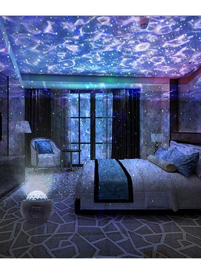 3 in 1 Star Galaxy Projector Moving Ocean Wave Night Light for Bedroom with Remoter LED Smart Starry Space Projector with Bluetooth Music Speaker for Room - Image 5