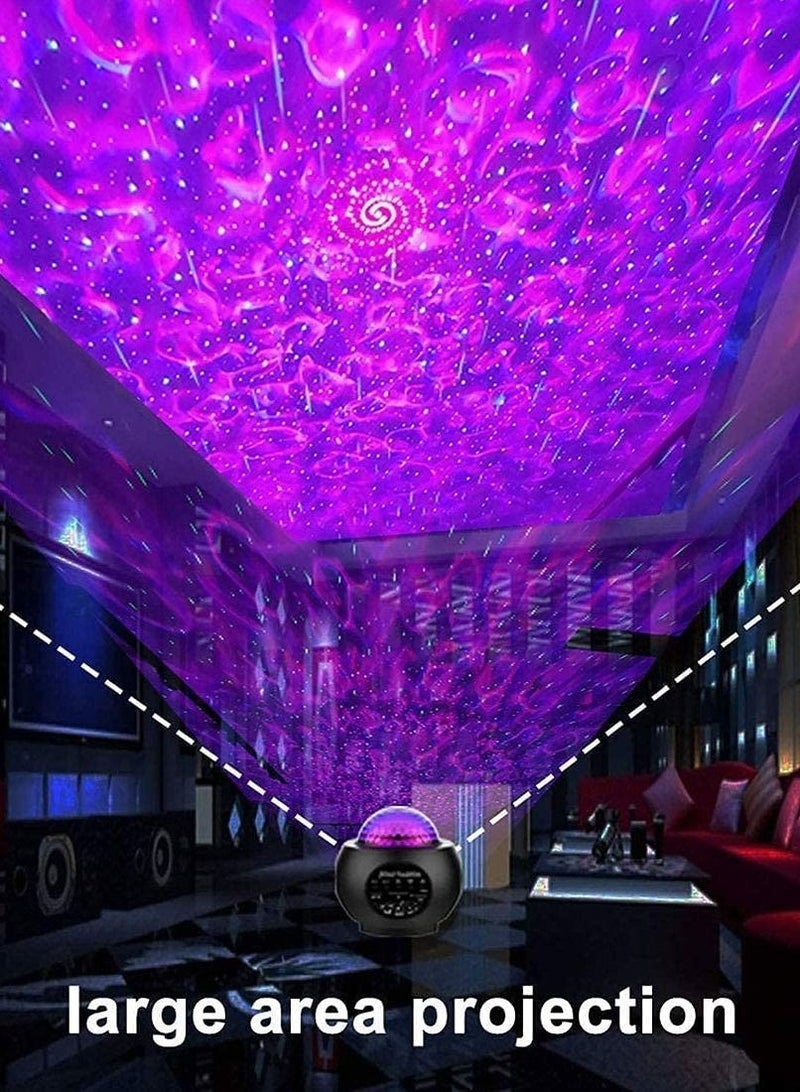 3 in 1 Star Galaxy Projector Moving Ocean Wave Night Light for Bedroom with Remoter LED Smart Starry Space Projector with Bluetooth Music Speaker for Room - Image 4