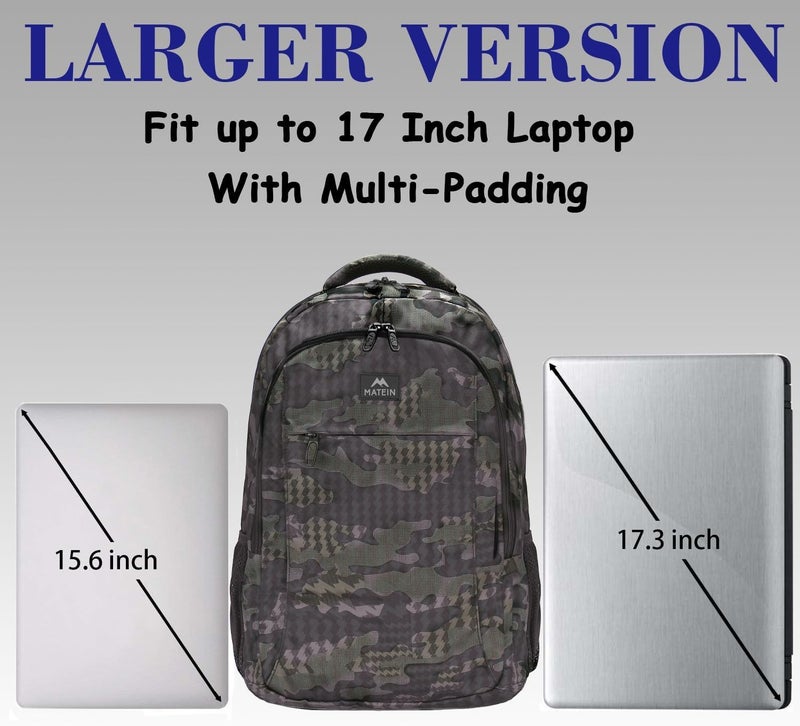 MATEIN 17.3 Inch Computer Backpack, Extra Large TSA Friendly Travel Laptop Backpack, Anti Theft Carry On Flight Approved Business Work College Backpack Bag for Men Women Gift - Image 2