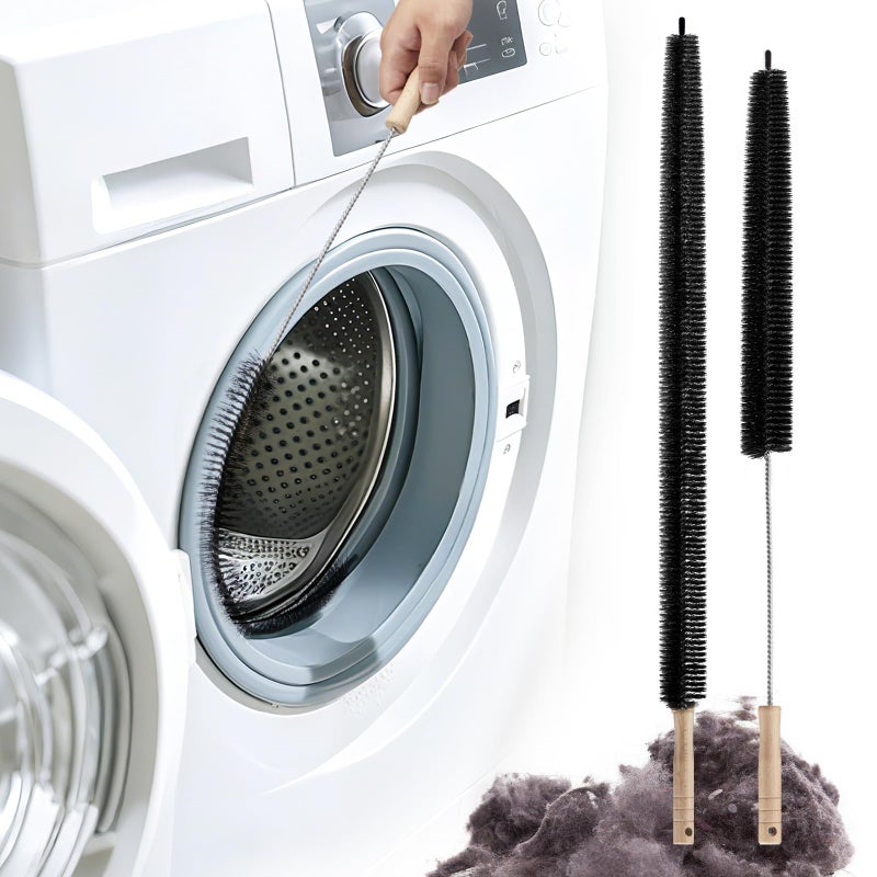 Teiniuby 2 Pcs Dryer Vent Lint Brush Cleaner Kit,Washing Machine Brush Dryer Cleaning Kit, Dryer Cleaner Vent Brush Set with Long Flexible Vacuum Brush and Lint Brush for Cleaning Vent Trap & Refrigerator Coil - Image 1