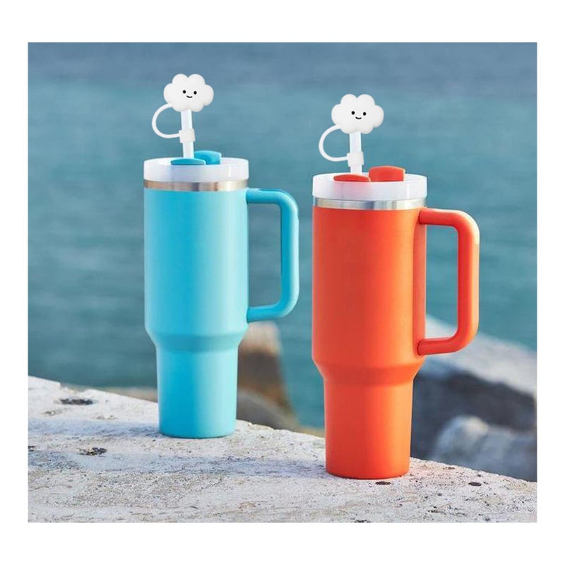 ColisPar 10mm Straw Cover, 2pcs Cap for Stanley Cup 40 oz 30 oz, Food Grade Silicone Cute Large Cloud Topper Tips Cover Protector Plugs for Tumblers, Accessories - Image 4
