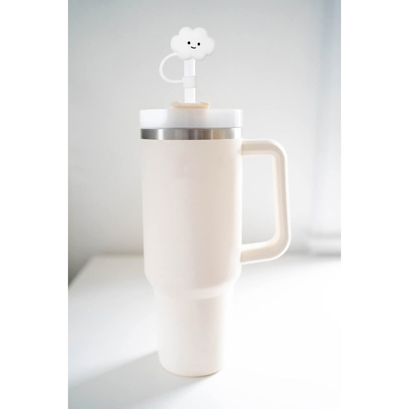 ColisPar 10mm Straw Cover, 2pcs Cap for Stanley Cup 40 oz 30 oz, Food Grade Silicone Cute Large Cloud Topper Tips Cover Protector Plugs for Tumblers, Accessories - Image 3