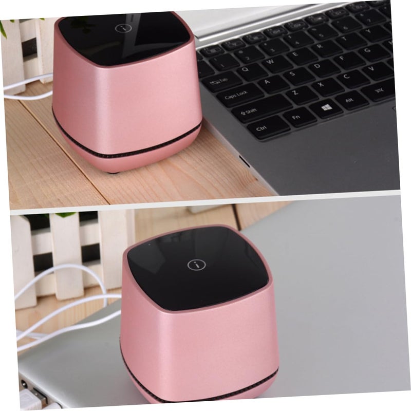مكبر صوت مكتبي صغير محمول يعمل بالطاقة عبر منفذ USB مع تحكم في مستوى صوت الباس بلون الذهب الوردي - Image 5