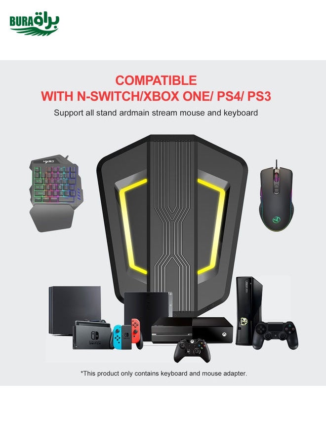 BURAQ - HXSJ P6+V100+A867 Keyboard Mouse Converter + One-handed Keyboard + RGB Gaming Mouse Set - Image 1