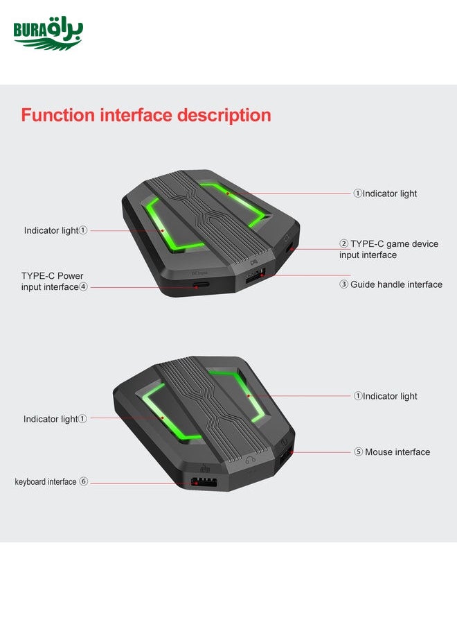BURAQ HXSJ P6+V100+A867 Keyboard Mouse Converter + One-handed Keyboard + RGB Gaming Mouse Set  - Image 4