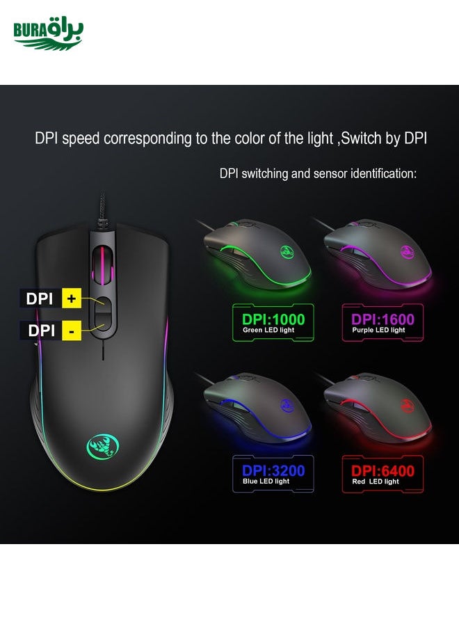 BURAQ HXSJ P6+V100+A867 Keyboard Mouse Converter + One-handed Keyboard + RGB Gaming Mouse Set  - Image 2