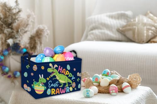 DDBASKET Rectangle Easter Dinosaur Baskets Kids Baskets Cute Storage Bin Organizer Box for Room Decor Gift Basket(Easter dinosaur) - Image 4