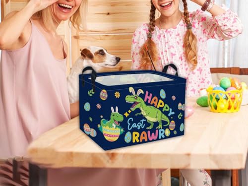 DDBASKET Rectangle Easter Dinosaur Baskets Kids Baskets Cute Storage Bin Organizer Box for Room Decor Gift Basket(Easter dinosaur) - Image 3