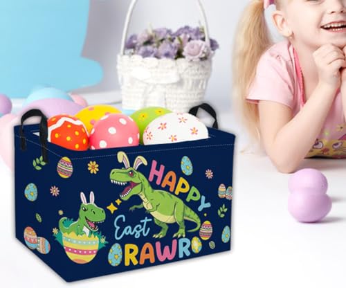 DDBASKET Rectangle Easter Dinosaur Baskets Kids Baskets Cute Storage Bin Organizer Box for Room Decor Gift Basket(Easter dinosaur) - Image 5