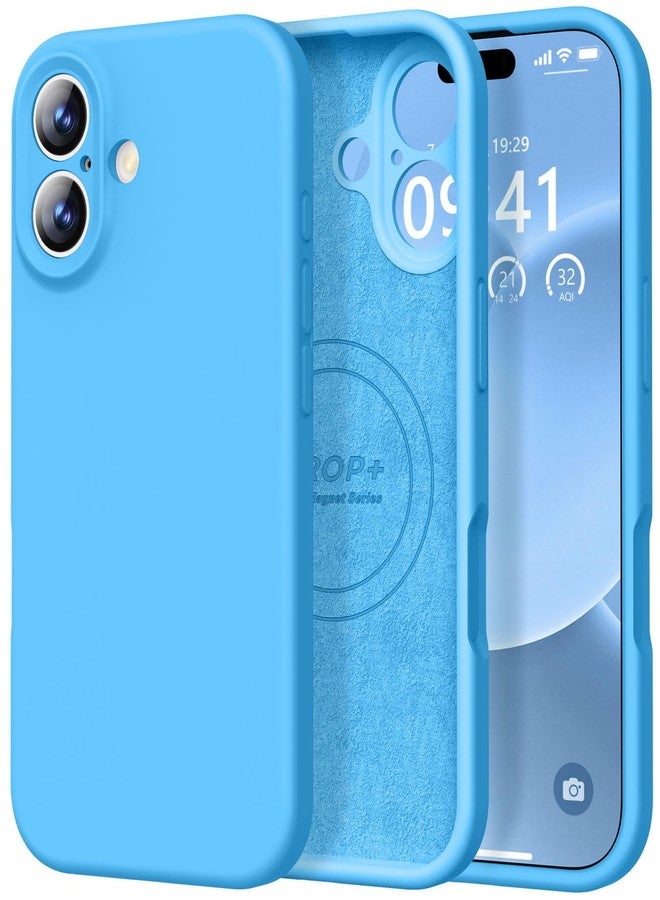 Vooii Magnetic Compatible with iPhone 17 Case (Compatible with Magsafe) (Upgraded Camera Protection) Liquid Silicone Shockproof Full Body Protective Phone Cover for Women Men, Blue, 6.3" - Image 1