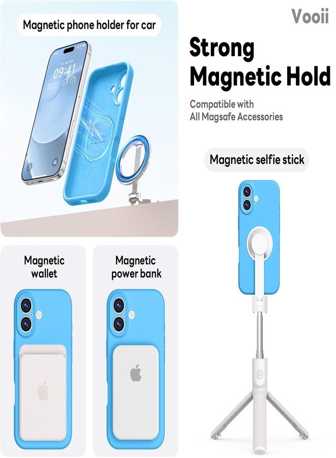 Vooii Magnetic Compatible with iPhone 17 Case (Compatible with Magsafe) (Upgraded Camera Protection) Liquid Silicone Shockproof Full Body Protective Phone Cover for Women Men, Blue, 6.3" - Image 3