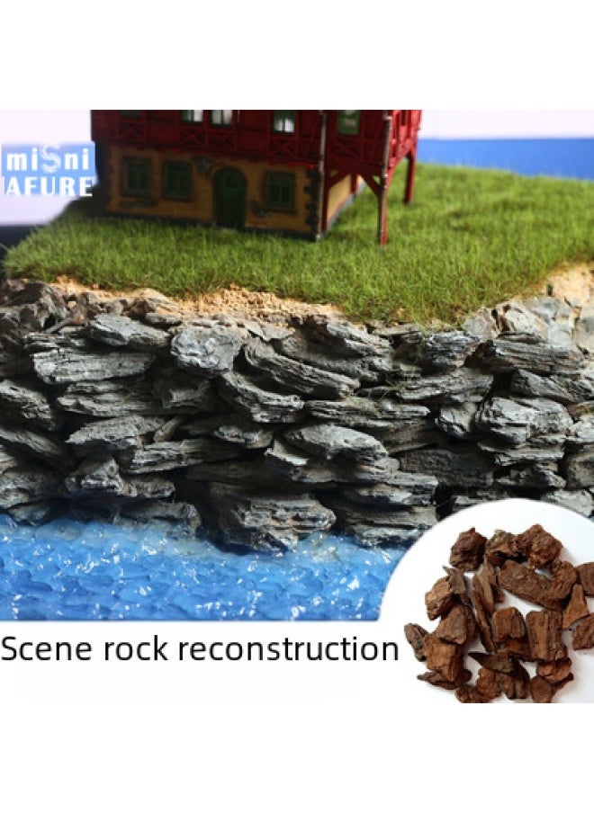 Generic - Miniature Model Bark Scenery Diy Platform Material Step Rock Layer Surface Modification Toy Animal Plant Simulation Model-Color:Bark 50g(6-9mm) - Image 1