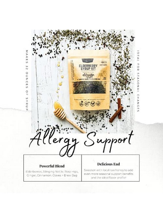 Elderwise Organics Made With Love Elderberry Syrup Kit Allergy Support Makes Approx. 32Oz Comes With Brewing Bag Organic Ingredients Elderberries Rosehips Ginger Nettle Cinnamon Cloves Elderwise - Image 4
