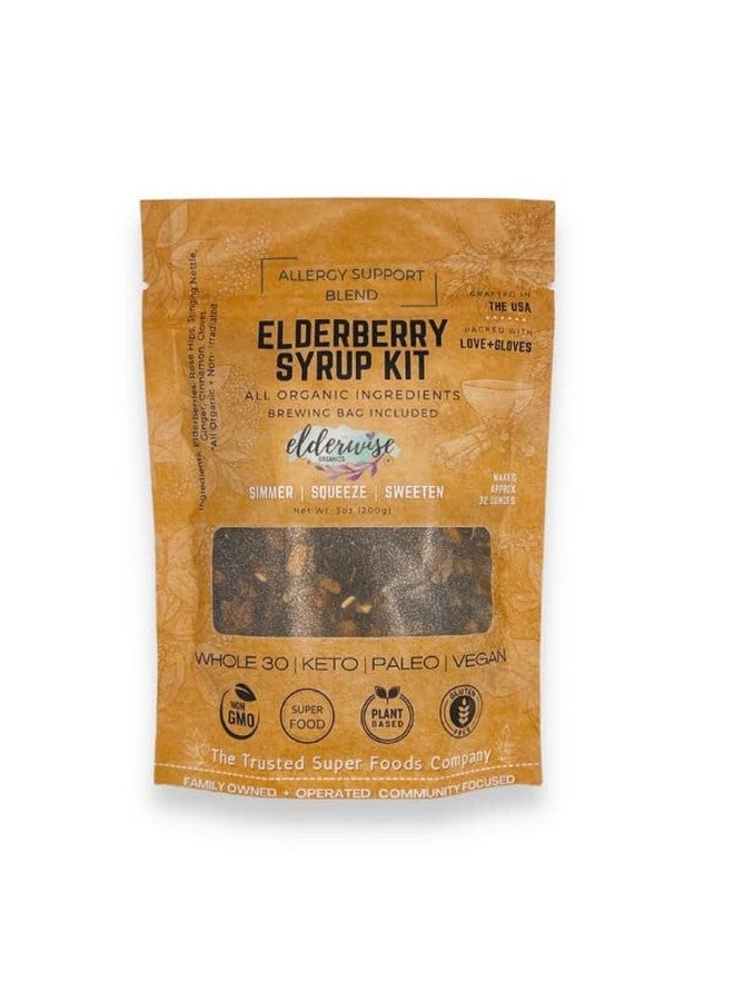 Elderwise Organics Made With Love Elderberry Syrup Kit Allergy Support Makes Approx. 32Oz Comes With Brewing Bag Organic Ingredients Elderberries Rosehips Ginger Nettle Cinnamon Cloves Elderwise - Image 2