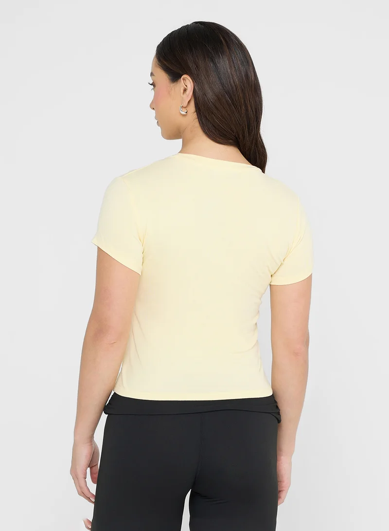 Ginger Basics Cotton Blend Crew Neck Fitted T-Shirt