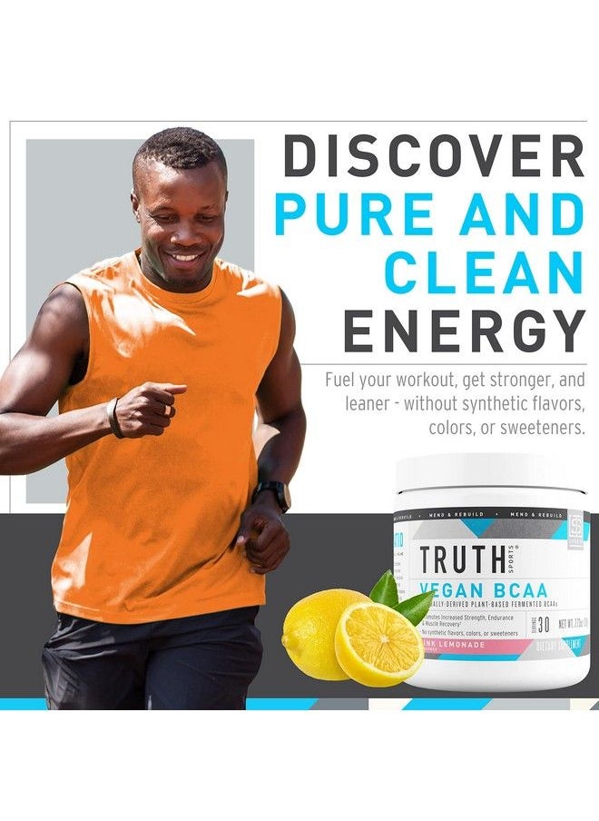 Truth Nutrition - Vegan Bcaa Powder 2:1:1 Ratio Natural Bcaas Amino Acids Powder For Energy Muscle Building Post Workout Recovery Drink For Muscle Recovery (Pink Lemonade 30 Servings) - Image 1