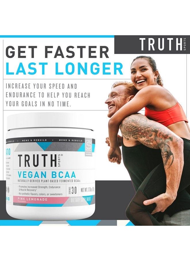 Truth Nutrition - Vegan Bcaa Powder 2:1:1 Ratio Natural Bcaas Amino Acids Powder For Energy Muscle Building Post Workout Recovery Drink For Muscle Recovery (Pink Lemonade 30 Servings) - Image 1