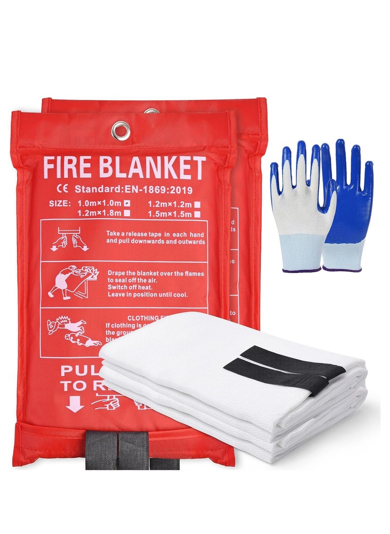 Fire Blanket for Home-Kitchen Retardant - 2 Pack Portable Fire Blanket,Kitchen Fire Blanket to Suppress Grease Fire, Emergency Fire Blanket for Grill,Office Fireproof (39 in X 39 in)  - Image 1