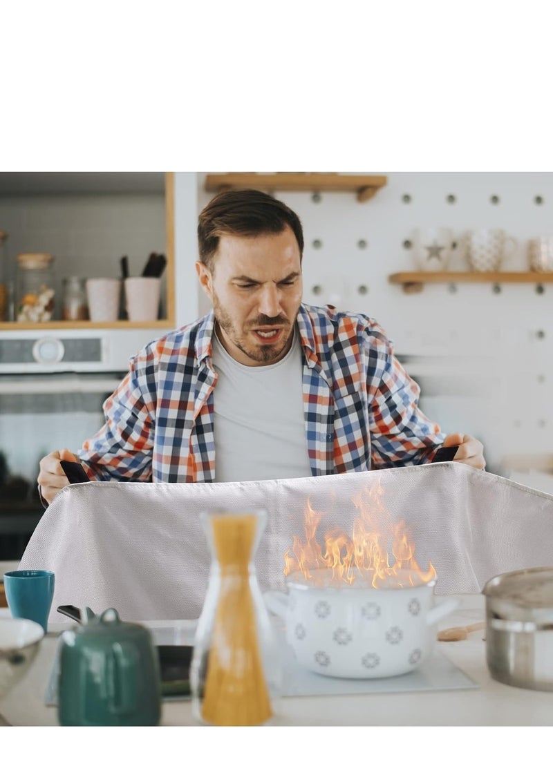Fire Blanket for Home-Kitchen Retardant - 2 Pack Portable Fire Blanket,Kitchen Fire Blanket to Suppress Grease Fire, Emergency Fire Blanket for Grill,Office Fireproof (39 in X 39 in)  - Image 3