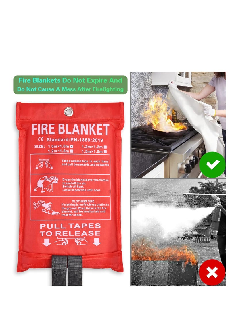Fire Blanket for Home-Kitchen Retardant - 2 Pack Portable Fire Blanket,Kitchen Fire Blanket to Suppress Grease Fire, Emergency Fire Blanket for Grill,Office Fireproof (39 in X 39 in)  - Image 4