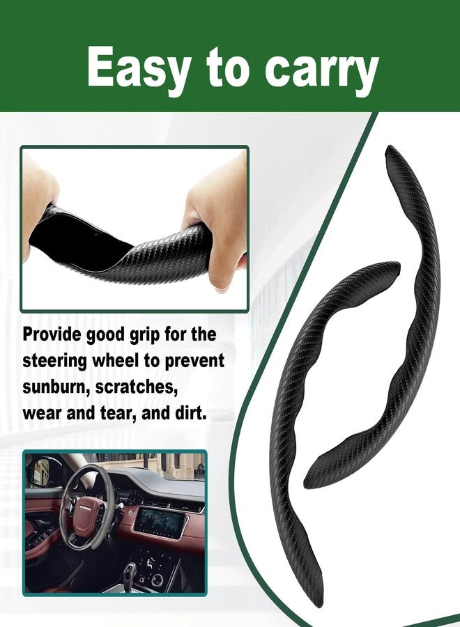LTDCVTR 2pcs Carbon Fiber Anti-Skid Steering Wheel Cover, Anti-Skid Steering Wheel Cover/Segmented Steering Wheel Protector/Car Interior Accessories for Men/Women - Durable(Black) - Image 4