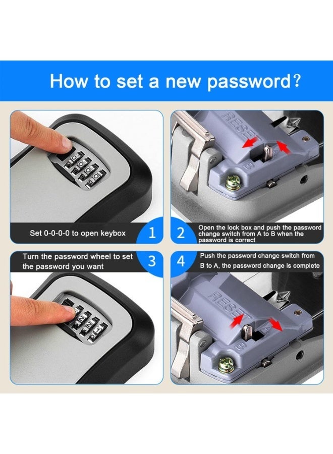 Outdoor Wall Key Safe with 4-Digit Code Lock – Secure Lockbox for Home, Garage, School, and Caregivers – Protects Spare Keys and Ensures Access Control - Image 4