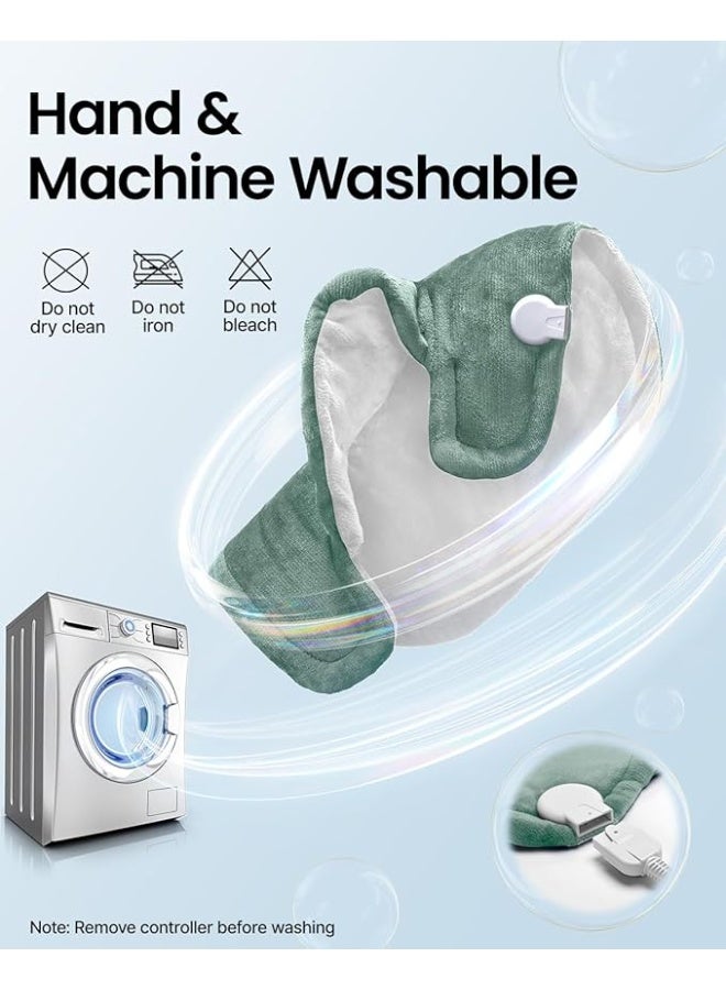 وسادة تدفئة كهربائية موزونة للرقبة والأكتاف والظهر – لفافة حرارية للتغطية الكاملة وتخفيف الآلام والتقلصات – متوافقة مع معايير HSA وFSA – معتمدة بشهادة ETL للأمان (خضراء) - Image 3