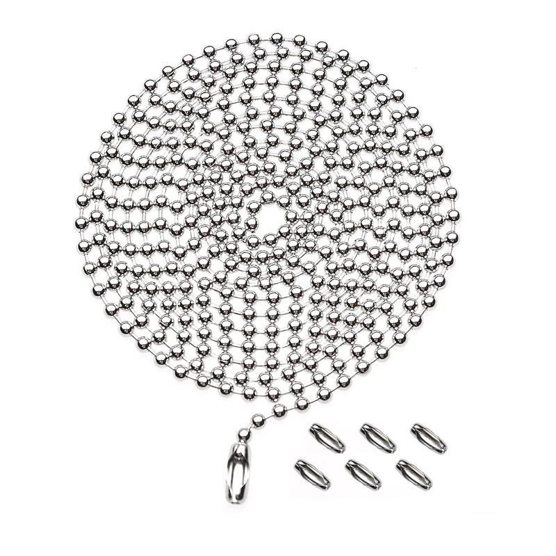 SmoTecQ Pull Chain Extension for Ceiling Fans and Light Fixture 59inch Long with 6 Matching Connectors Silver 