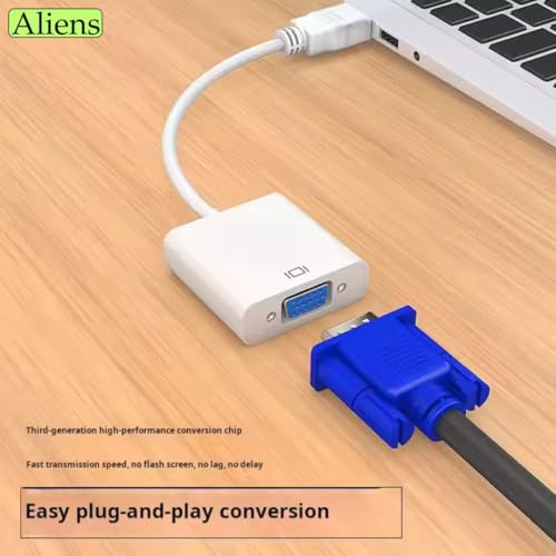 Aliens HDMI to VGA Adapter High-Speed 1080P HDTV Converter Male to Female with Audio Cable for Computer, Desktop, Laptop, PC, Monitor, Projector, HDTV & Other Devices with HDMI (Pearl White) - Image 4