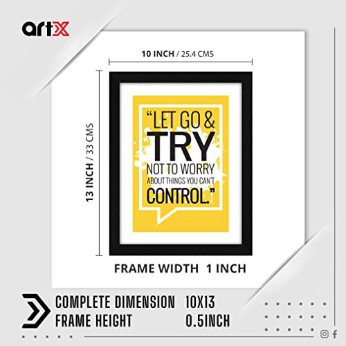 ArtX Paper Motivational Quote Let's Go & Try Wall Frame Art Painting, Multicolor, Motivational, 10X13 Inches, Set of 1 - Image 2