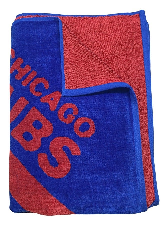 Northwest MLB Premium Oversized Upward Jacquard Beach Towel, 36" x 72" (Chicago Cubs) - Image 2