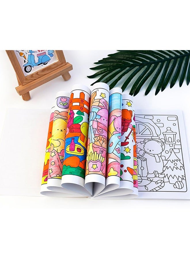 GIFT 40-Page Cute Cartoon Coloring Book for Kids - Stress Relief & Creative Fun, Black and White Drawing Pages for Boys Girls, Perfect for Early Learning & Art Activities(Fuzzy Hygge) - Image 5