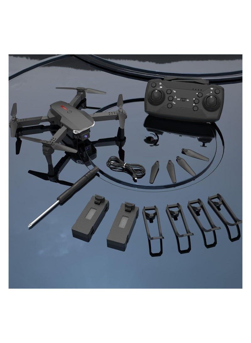 طائرة سكاي شاين المستكشفة الجوية القابلة للطي مع كاميرا مزدوجة عالية الدقة وتحكم ذكي في الطيران - مناسبة للمبتدئين، عمر بطارية طويل، قلاب ثلاثي الأبعاد، مصابيح LED، تحكم بالإيماءات وحقيبة حمل - Image 5