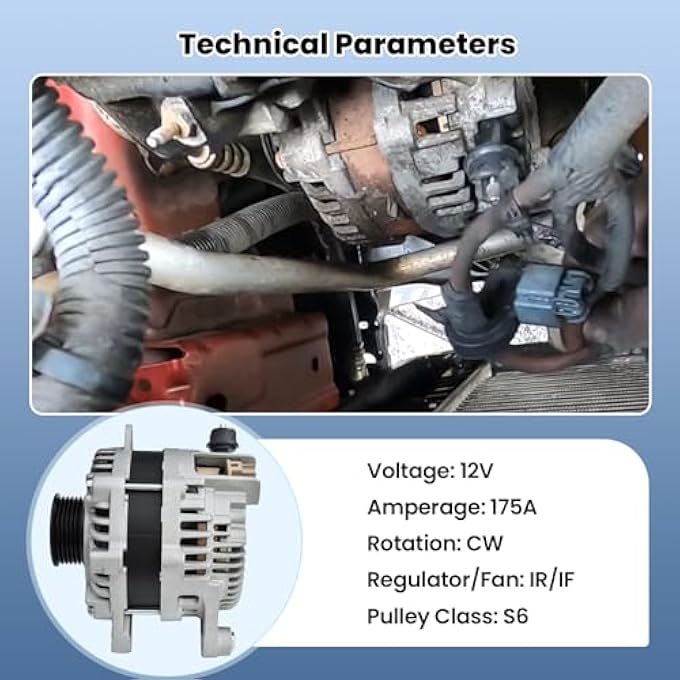 FuseRish A003TX1691 11688N New Alternator 175A Compatible with Explorer 13-19, Flex 11-19, Edge 2014, Taurus 13-19, Police Interceptor Sedan 2017 and Lincoln MKX 2011, MKS 11-16, MKT 2014, 3.5L/3.7L - Image 4