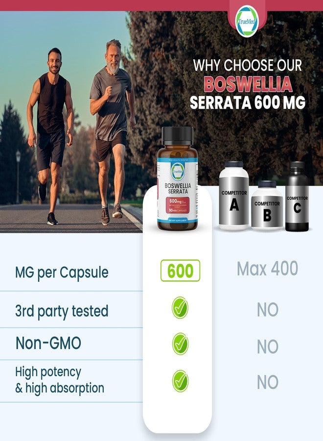 TRUEMED Boswellia Serrata 600mg 65 Boswellic Acid Extract Supports Joint Comfort, Flexibility & Mobility Natural Herbal Wellness Supplement Vegan, Non-GMO, Gluten-Free 90 Veg Capsules. - Image 4