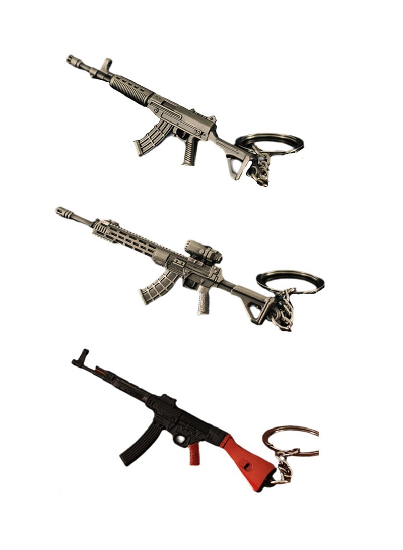 3 قطع من سلسلة المفاتيح المعدنية الصغيرة PUBG ذات الطراز القديم - Image 1