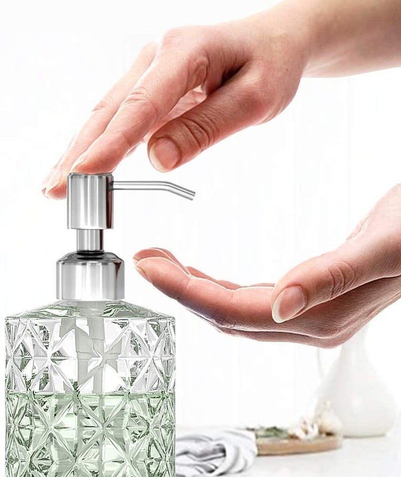 Luximal Soap Dispenser for Wash Basin Crystal Clear Glass 400ml Pack of 4 with ABS Pump - Image 5