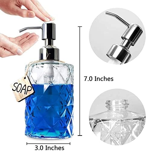 Luximal Soap Dispenser for Wash Basin Crystal Clear Glass 400ml Pack of 4 with ABS Pump - Image 3