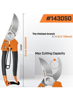 KSEIBI Heavy Duty Garden Pruning Shears with Steel Blade, Size 200 mm, Garden Clippers Handheld, Hand Pruners w/Ergonomic Grip Handle, Lightweight Scissors for Branch and Gardening, Garden Tools.  - Image 4