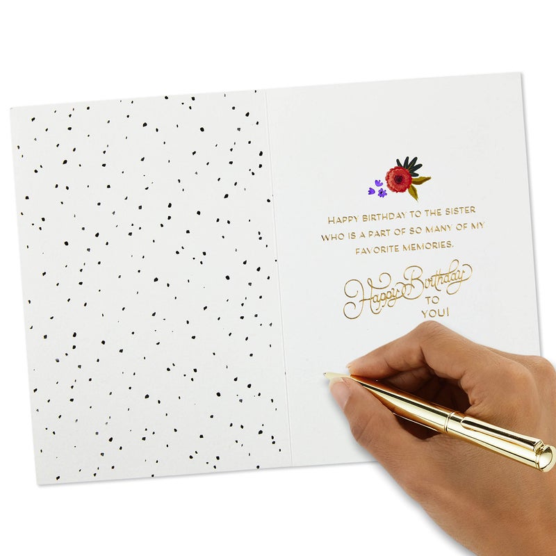 Hallmark بطاقة عيد ميلاد مميزة من هولمارك للأخت (كيك أنيق) - Image 5