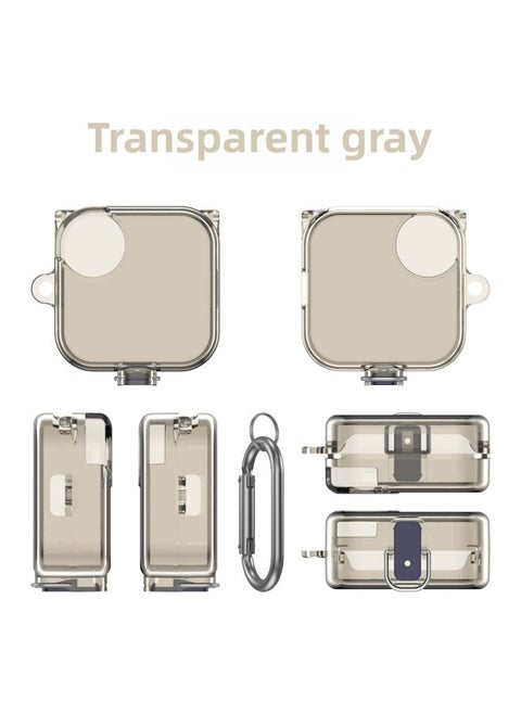 For CMF Buds Pro 2 Bluetooth Headset TPU Protective Cover Switch Hard Shell Transparent Solid Color Simple Shell-Color:Transparent Gray-Model:D57